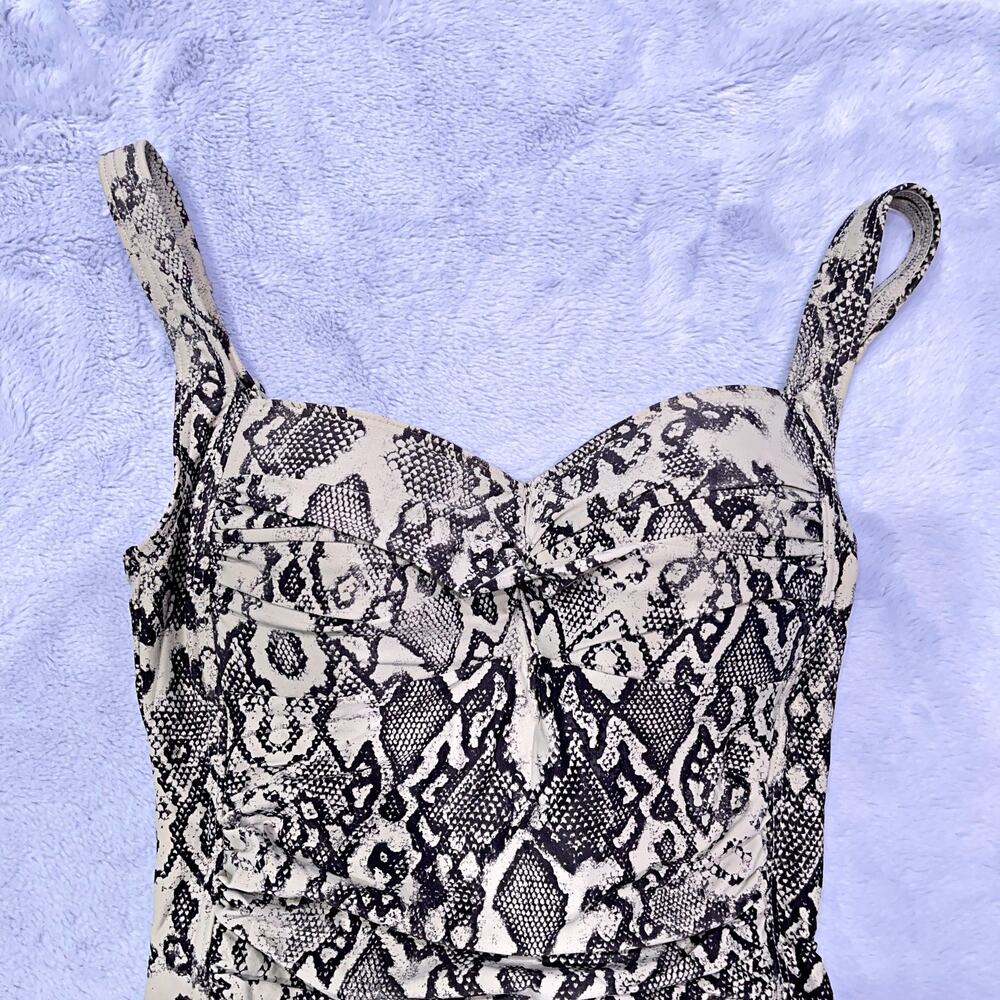 NipTuck Swim Snakeskin One Piece Swimsuit Brown Beige Tummy Control Womens US 4 - Picture 3 of 8